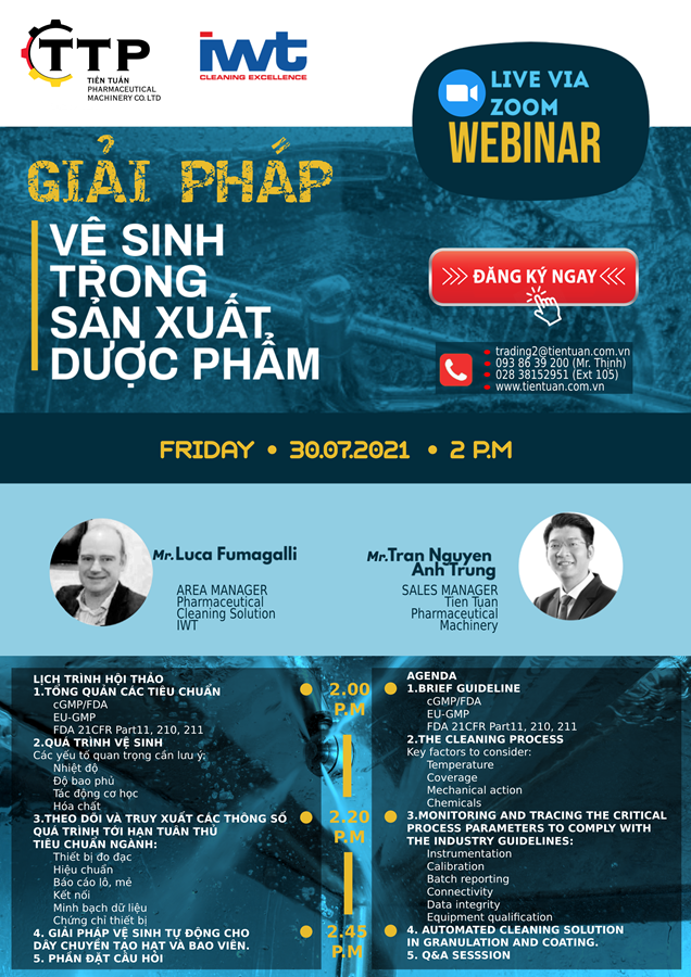 Hội thảo online về máy rửa dược phẩm